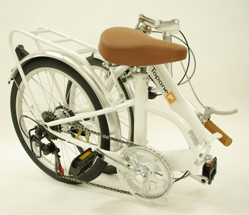 Amazon | TOP ONE シマノ6段ギア搭載 折畳自転車 20インチ パール